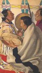Winold Reiss, The Drummers, 1931, mixed media on board