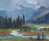 Singing Meadows by Carl Rungius, Oil on canvas, sold Jul 2005