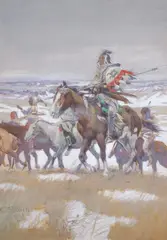 Charles Marion Russell, Crow Scouts in Winter, 1907, watercolor on paper