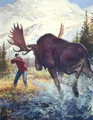 John Scott, One Ton of Trouble!, 1957, oil on board