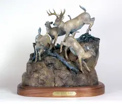 Robert M. Scriver, The White Flags, bronze, 43/125