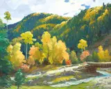 Joseph Henry Sharp, Aspens in Hondo Creek in October