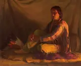 Joseph Henry Sharp, Indian by Firelight