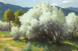 Joseph Henry Sharp, Wild Plum Blossoms Near the Pueblo