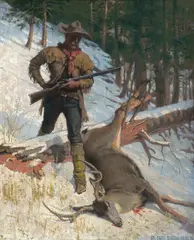 De Cost Smith, Winter Hunt, 1889, oil on canvas