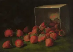 Michigan Strawberries by James E. Stuart, 1904, oil on canvas, sold Jul 2005
