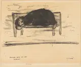 L. S. Lowry, Bloomsbury Square, two-tone lithograph, image size 47cm x 60.5cm