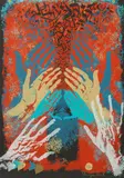 Shraga Weil, Abstract with Hands and Hearts, limited edition print 45/120
