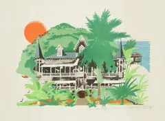 Paul Hogarth, Grand Hotel Oloffson (The Comedians), lithograph, artists proof