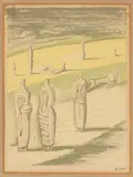 Henry Moore, Upright Forms, lithograph