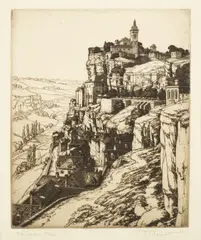 Frederick Marriott, Roc-Amadour, France, etching