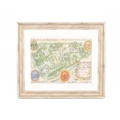 Jonathan Myles-Lea, Sketch for The Laskett, Herefordshire, watercolour on fabric