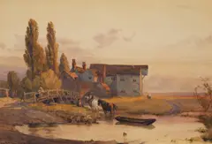 Robert Thorne Waite, The Water Mill Danbury, watercolour, 36 x 53cm