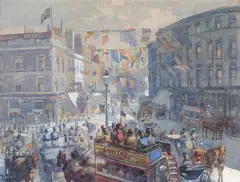 William Harding Collingwood Smith, Kensington High Street, watercolour