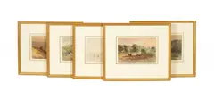 Fj Collingridge, Untitled, Five watercolours taken from an album including