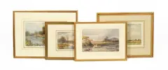 Samuel Austin, Children by a Riverbank, watercolour