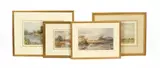 Samuel Austin, Children by a Riverbank, watercolour