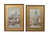 Hubert James Medlycott, Views of Rouen and Amiens, watercolours