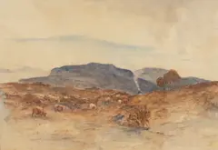 Attributer to John Glover, Pasture with cattle, watercolour