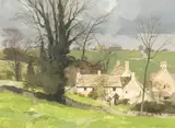 Allan Laycock, Chedworth, acrylic and watercolour on panel