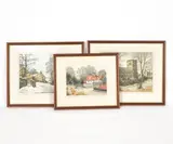 Alan Bamford, Winter Morning, Selside, Pen and watercolour
