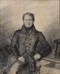 Felice Piccioni, Portrait of a Gentleman, William Burbaige-Carrickfergus, charcoal on paper