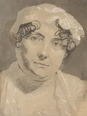George Hayter, Portrait Study of Lavinia Bingham, Countess Spencer (1762-1831), pencil and grey wash on buff paper