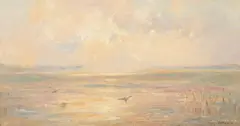 David Payne, Lake Scene, oil canvas