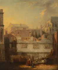 Demolishing a House near Westminster Abbey by George Jones, oil on canvas, sold Apr 2026