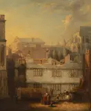George Jones, Demolishing a House near Westminster Abbey, oil on canvas