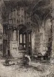 Edmund Hedley Fitton, Cardinal Beaufort's Tomb in Winchester Cathedral, etching