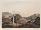 Henry Salt, The Obelisk at Axum, hand coloured aquatint