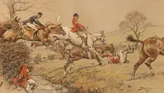 "Snaffles" Charles Johnson Payne, Prepare to Receive Cavalry, colour print