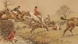 "Snaffles" Charles Johnson Payne, Prepare to Receive Cavalry, colour print