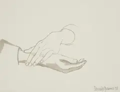 Derrick Greaves, Study of Hands, watercolour