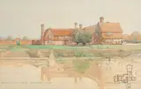 Harold Chalton Bradshaw, Burningfold Farm, Dunsfold, Surrey, pen ink and watercolour