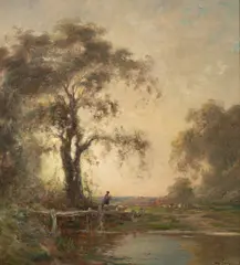 Louis-Henri Foreau, Rural Landscape, oil on canvas