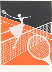 Romain de Tirtoff Erte, Love & Tennis Suite (1974), limited edition screen print