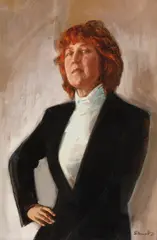 Michael Stennet, Portrait of Anne Gainsford, half-length, gouache