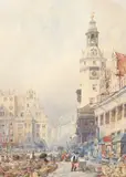 Shotter Boys, Munich street scene, watercolour