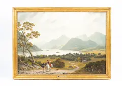 William Havel, Travellers in a Highland Landscape, oil on canvas