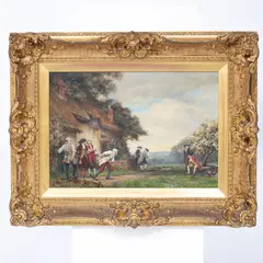 Frank Moss Bennett, The Bowling Match, oil on canvas