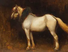Henry Detmold, Study of a Cart horse, oil on canvasboard