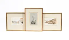 John Samuel Hayward, Southampton Pier, pencil and watercolour on paper