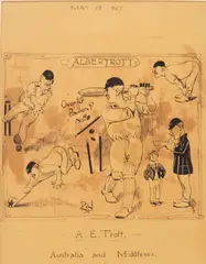 Rip, A E Trott, Australia and Middlesex, May 19 1907, pen and ink
