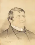 John Corbet Anderson, Portrait of a Gentleman, bust length, wearing a black coat, watercolour