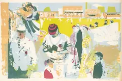 Edwin La Del, The Cricket Match, lithograph published by School Prints