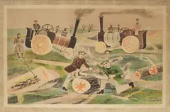Timber Felling in Essex by Michael Rothenstein, lithograph in colours, sold Oct 2025