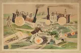 Michael Rothenstein, Timber Felling in Essex, lithograph in colours