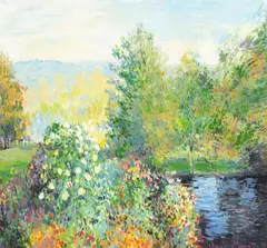 John Myatt, A Corner of the Garden at Montgeron, oil on canvas
